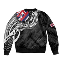 Hawaii Flag Day Bomber Jacket Hawaiian Maile Lei LT05 - Polynesian Pride