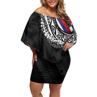 Hawaii Flag Day Family Matching Off Shoulder Short Dress and Hawaiian Shirt Hawaiian Maile Lei