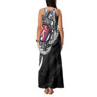 Hawaii Flag Day Family Matching Tank Maxi Dress and Hawaiian Shirt Hawaiian Maile Lei