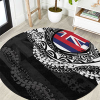 Hawaii Flag Day Round Carpet Hawaiian Maile Lei