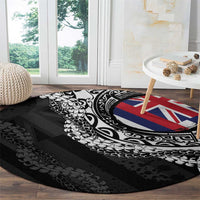 Hawaii Flag Day Round Carpet Hawaiian Maile Lei