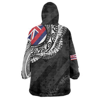 Hawaii Flag Day Wearable Blanket Hoodie Hawaiian Maile Lei
