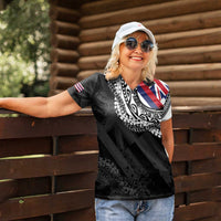 Hawaii Flag Day Women Polo Shirt Hawaiian Maile Lei