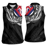 Hawaii Flag Day Women Sleeveless Polo Shirt Hawaiian Maile Lei LT05 - Polynesian Pride