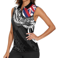 Hawaii Flag Day Women Sleeveless Polo Shirt Hawaiian Maile Lei LT05 - Polynesian Pride
