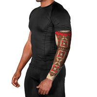 Samoa Language Week Arm Sleeves Samoan Motif With Red Hibiscus LT05 - Polynesian Pride