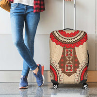 Samoa Language Week Luggage Cover Samoan Motif With Red Hibiscus LT05 - Polynesian Pride