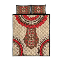 Samoa Language Week Quilt Bed Set Samoan Motif With Red Hibiscus LT05 - Polynesian Pride