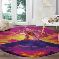 Hawaii Kilauea Volcano Round Carpet There Is Pele Goddess Of The Volcano - Polynesian Pride
