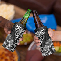 Hibiscus With Black Austronesian Tattoo Pattern 4 in 1 Can Cooler Tumbler - Polynesian Pride