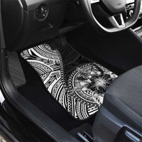 Hibiscus With Black Austronesian Tattoo Pattern Car Mats - Polynesian Pride