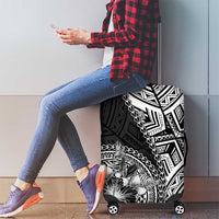 Hibiscus With Black Austronesian Tattoo Pattern Luggage Cover - Polynesian Pride