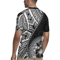 Hibiscus With Black Austronesian Tattoo Pattern Rugby Jersey - Polynesian Pride