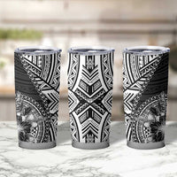 Hibiscus With Black Austronesian Tattoo Pattern Tumbler Cup - Polynesian Pride