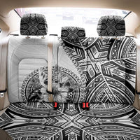 Hibiscus With White Austronesian Tattoo Pattern Back Car Seat Cover - Polynesian Pride