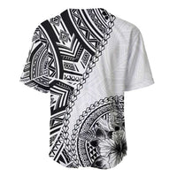Hibiscus With White Austronesian Tattoo Pattern Baseball Jersey - Polynesian Pride
