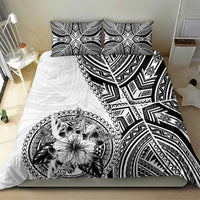 Hibiscus With White Austronesian Tattoo Pattern Bedding Set - Polynesian Pride