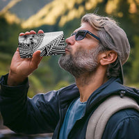 Hibiscus With White Austronesian Tattoo Pattern 4 in 1 Can Cooler Tumbler - Polynesian Pride