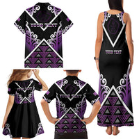 Personalised Aotearoa Moriori Family Matching Tank Maxi Dress and Hawaiian Shirt Maori Pattern New Zealand - Polynesian Pride