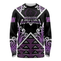 Personalised Aotearoa Moriori Long Sleeve Shirt Maori Pattern New Zealand - Polynesian Pride