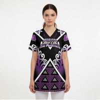 Personalised Aotearoa Moriori Scrub Top Maori Pattern New Zealand - Polynesian Pride