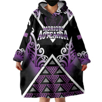 Personalised Aotearoa Moriori Wearable Blanket Hoodie Maori Pattern New Zealand - Polynesian Pride
