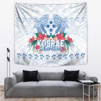 Happy Kosrae Liberation Day Tapestry Polynesian Shark Turtle Motif