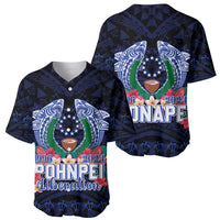 Happy Pohnpei Liberation Day Baseball Jersey Polynesian Shark Turtle Motif LT05 - Polynesian Pride