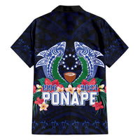 Happy Pohnpei Liberation Day Family Matching Off Shoulder Short Dress and Hawaiian Shirt Polynesian Shark Turtle Motif