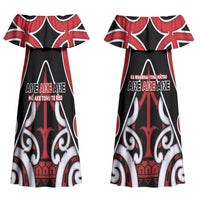 New Zealand Maori Language Week Couples Matching Off Shoulder Maxi Dress and Hawaiian Shirt Mo Ake Tonu Te Reo