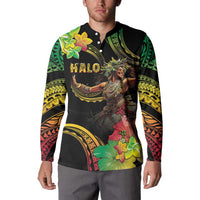 Halo Vanuatu Button Sweatshirt Beautiful Woman Dancing