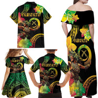 Halo Vanuatu Family Matching Off Shoulder Maxi Dress and Hawaiian Shirt Beautiful Woman Dancing