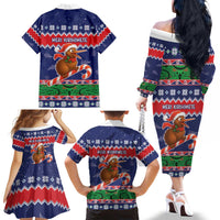 New Zealand Christmas Family Matching Off The Shoulder Long Sleeve Dress and Hawaiian Shirt Kiwi-sh You A Merry Christmas - Polynesian Pride