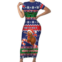 New Zealand Christmas Family Matching Short Sleeve Bodycon Dress and Hawaiian Shirt Kiwi-sh You A Merry Christmas - Polynesian Pride