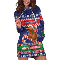 New Zealand Christmas Hoodie Dress Kiwi-sh You A Merry Christmas - Polynesian Pride