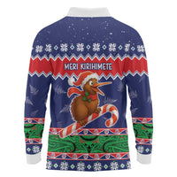 New Zealand Christmas Long Sleeve Polo Shirt Kiwi-sh You A Merry Christmas - Polynesian Pride