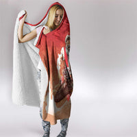 Hawaii Funny Christmas Hooded Blanket Santa Surfing With Tapa Pattern - Polynesian Pride