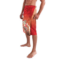 Hawaii Funny Christmas Lavalava Santa Surfing With Tapa Pattern - Polynesian Pride