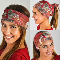 Hawaii Funny Christmas Neck Gaiter Santa Surfing With Tapa Pattern - Polynesian Pride