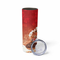 Hawaii Funny Christmas Skinny Tumbler Santa Surfing With Tapa Pattern - Polynesian Pride