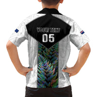 Custom New Zealand Fern Rugby Family Matching Long Sleeve Bodycon Dress and Hawaiian Shirt World Cup 2023 Paua Shell Maori Pattern LT05 - Polynesian Pride