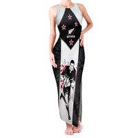Custom New Zealand Player Rugby Family Matching Tank Maxi Dress and Hawaiian Shirt World Cup 2023 Maori Pattern LT05 Mom's Dress Black - Polynesian Pride