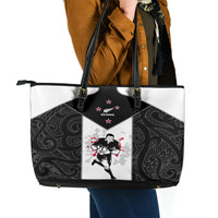 New Zealand Player Rugby Leather Tote Bag World Cup 2023 Maori Pattern LT05 - Polynesian Pride