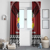 Tonga Constitution Day Window Curtain Tongan Kupesi Ngatu Pattern