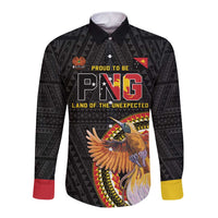 Papua New Guinea Tok Pisin Wik Long Sleeve Button Shirt Land Of The Unexpected LT05 Unisex Black - Polynesian Pride