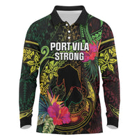 Vanuatu Long Sleeve Polo Shirt Be Strong Pray For Port Vila