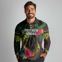 Vanuatu Long Sleeve Polo Shirt Be Strong Pray For Port Vila