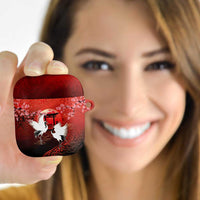 Hawaii and Japan Together AirPods Case Polynesian Art Tattoo With Cranes And Sakura - Polynesian Pride