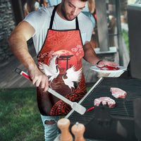 Hawaii and Japan Together Apron Polynesian Art Tattoo With Cranes And Sakura - Polynesian Pride