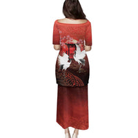 Hawaii and Japan Together Family Matching Puletasi and Hawaiian Shirt Polynesian Art Tattoo With Cranes And Sakura - Polynesian Pride